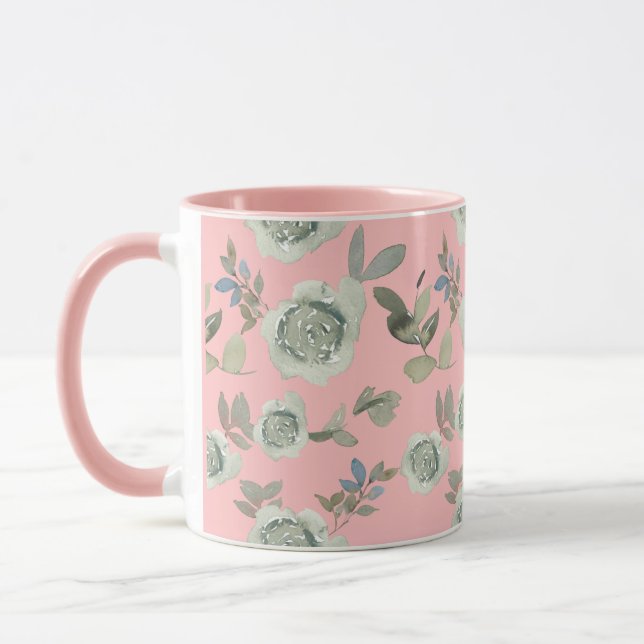 Caneca Floral Rosa (Esquerda)