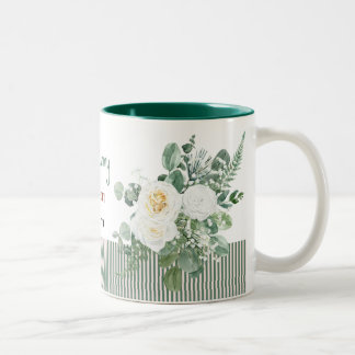 Caneca Floral Rosa Branca Personalizada, Elegante