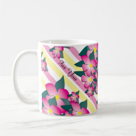 Caneca Floral Rosa Brilhante