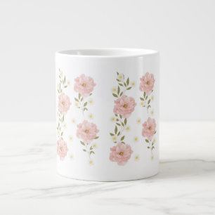 Caneca Floral Rosa Fofa – Xícara de Café com Flore