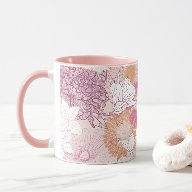 Caneca Floral Sem Sede (Com Donut)