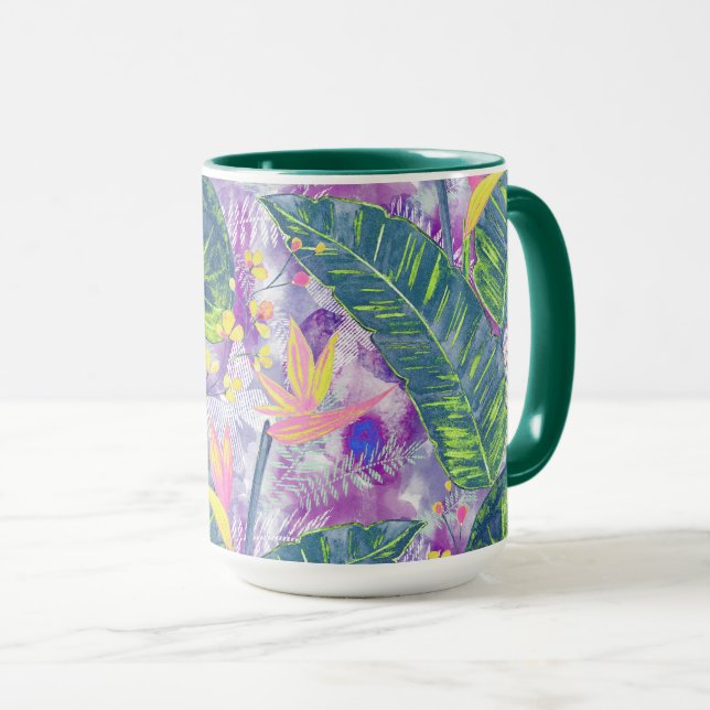 Caneca Floral tropical, botânico (Frente Esquerda)