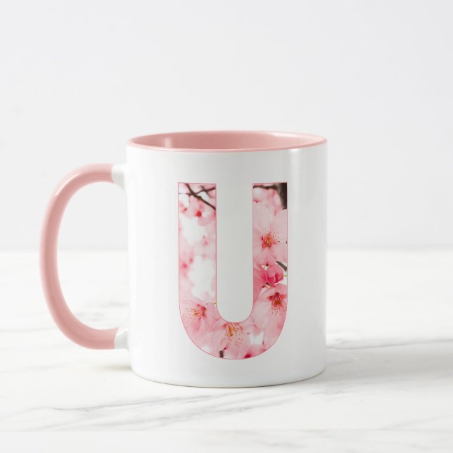 Caneca Floral U Initial Mug | Personalized Name & Traits (Esquerda)