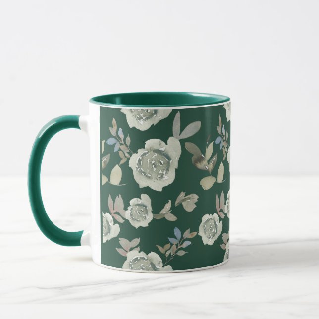 Caneca Floral Verde (Esquerda)