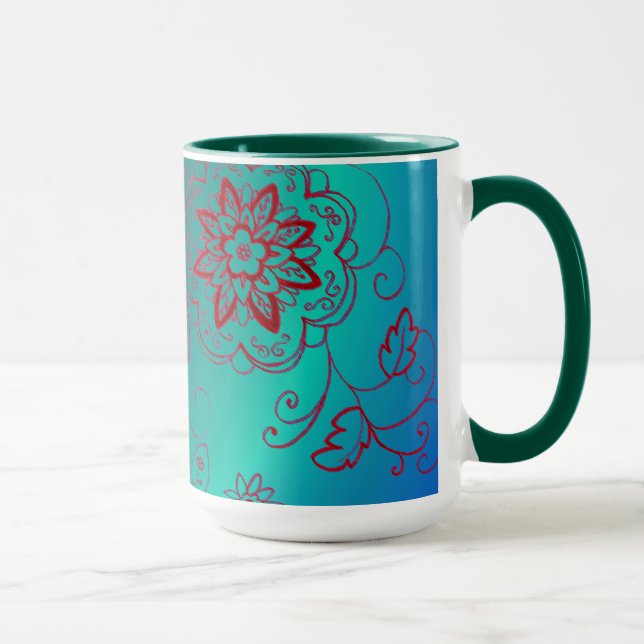Caneca floral verde (Direita)