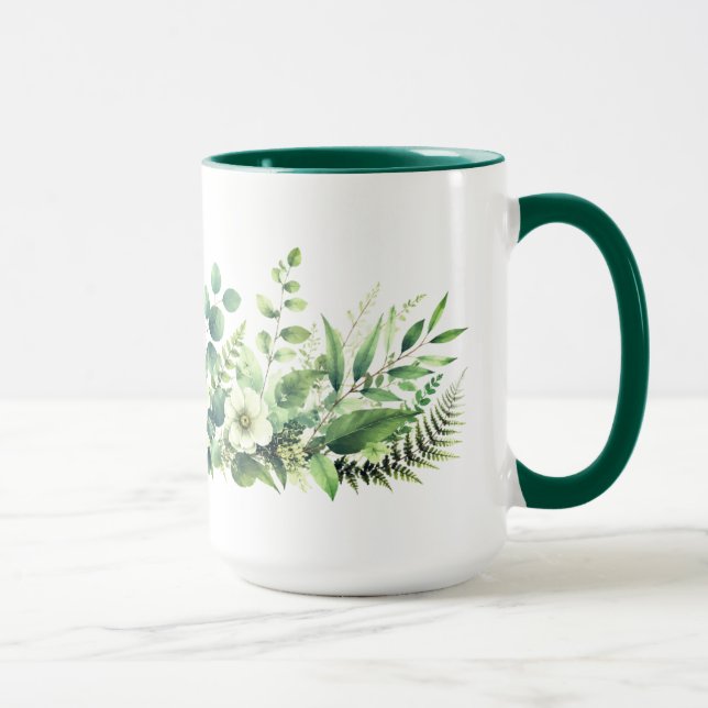Caneca Floral Verde Botânico (Direita)
