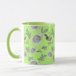 Caneca Floral Verde-Claro
