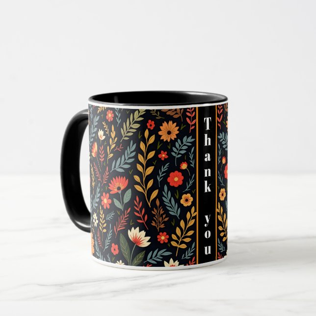 Caneca Floral Vintage Bela Coleção Popular (Frente Esquerda)