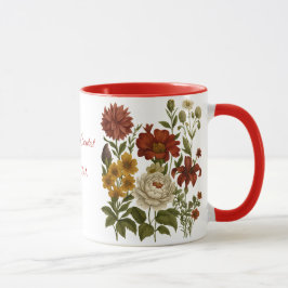 Caneca Floral Vintage Personalizada, Presente com