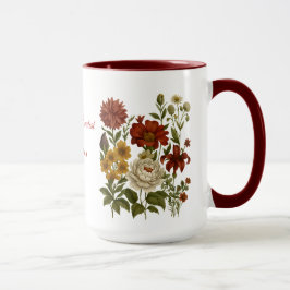 Caneca Floral Vintage Personalizada, Presente com
