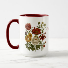 Caneca Floral Vintage Personalizada, Presente com
