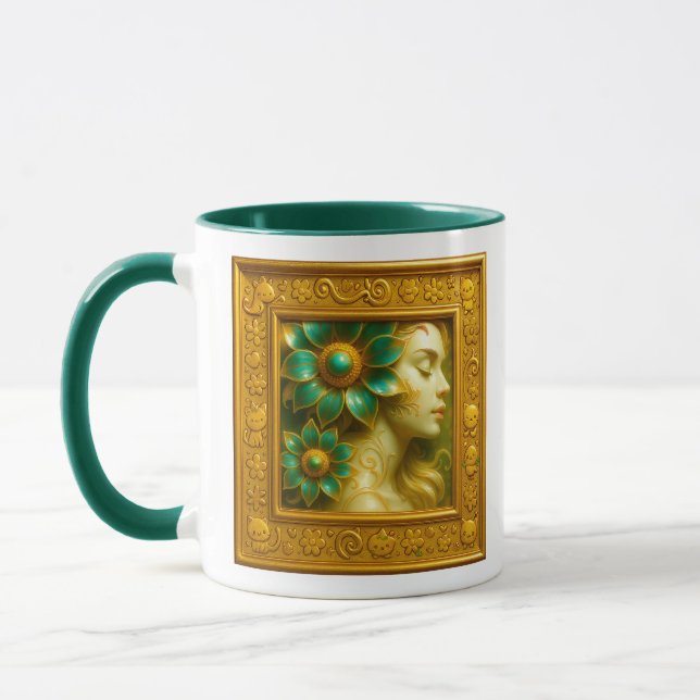 Caneca Floral Woman Portrait (Esquerda)