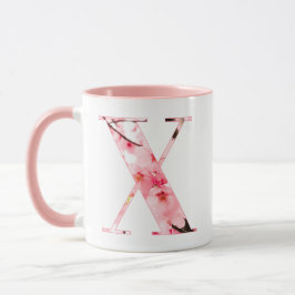 Caneca Floral X Initial Mug | Personalized Name & Traits
