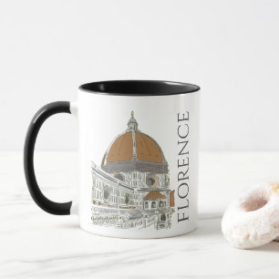 Caneca Florence Italy Iconic Duomo Architecture Line Art