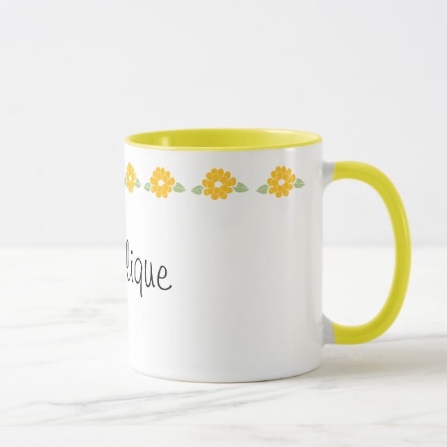 Caneca Flores amarelas conhecidas de Angelique (Direita)