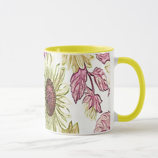 Caneca Flores amarelas do Tecido (Direita)