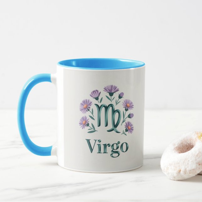 Caneca Flores Aster Glypho de Virgem (Com Donut)