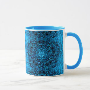 Caneca FLORES AZUIS DAHLIA Abstrato Floral