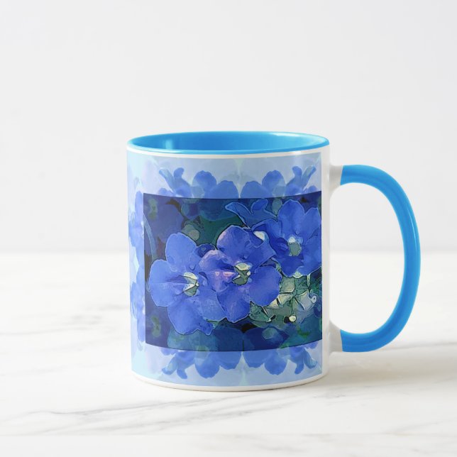 Caneca "Flores Azuis" (flores azuis) (Direita)