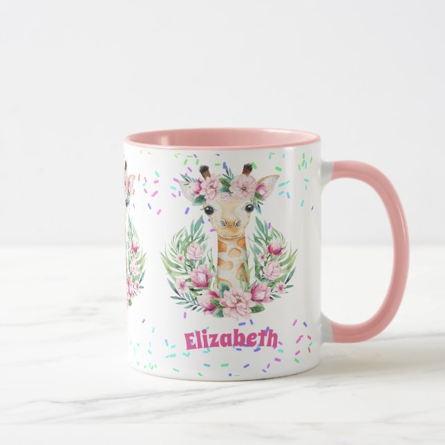 Caneca Flores Boho Giraffe Chamadas Meninas, Dons De Adol (Direita)