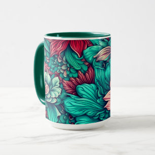 Caneca Flores cianas Blossomas surreais