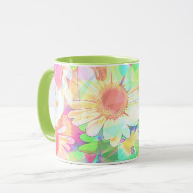 Caneca Flores Coloridas Alegres e Vibrantes (Frente Esquerda)