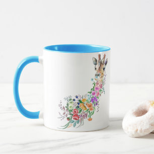 Caneca Flores Coloridas Buquê Giraffe Mug