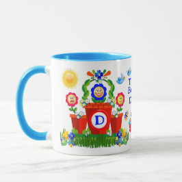 Caneca Flores coloridas personalizadas com rostos Emoji