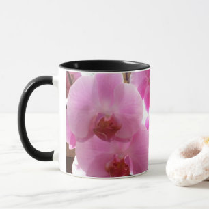Caneca Flores cor-de-rosa das orquídeas