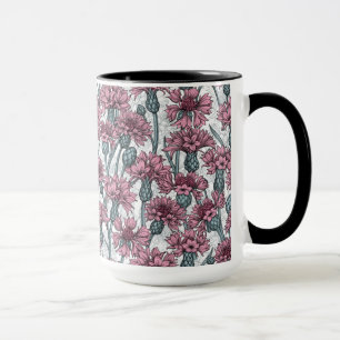 Caneca Flores cor-de-rosa, flores silvestres, brancas