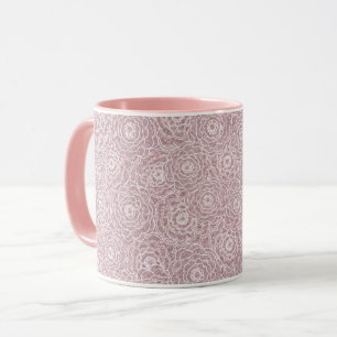 Caneca Flores cor-de-rosa monocromáticas
