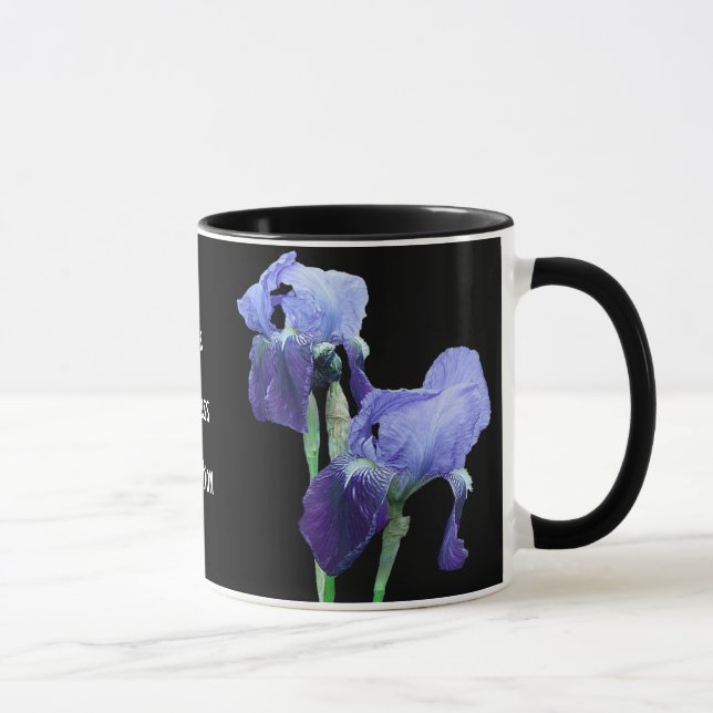 Caneca Flores da íris azul personalizadas (Direita)