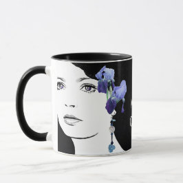 Caneca Flores da íris azul personalizadas