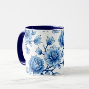 Caneca Flores de Aquarela Café