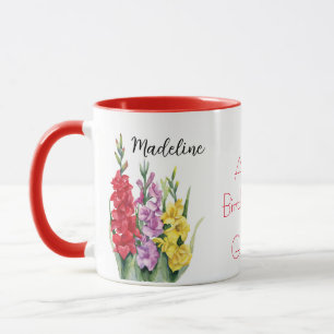 Caneca Flores de Aquarela Gladiolus August Nascimento Flo