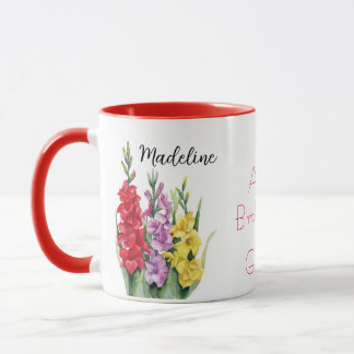 Caneca Flores de Aquarela Gladiolus August Nascimento Flo