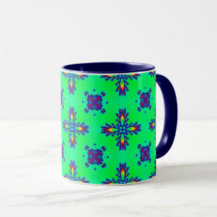 Caneca Flores de Artdeco no Estilo Retroativo