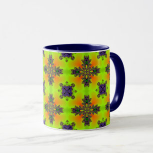 Caneca Flores de Artdeco no Estilo Retroativo