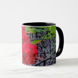 Caneca Flores de Azaléia Vermelha