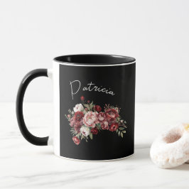 Caneca Flores de Borgonha Elegantes