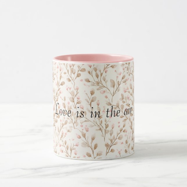 Caneca Flores de Creme Rosado Amor Romântico (Centro)