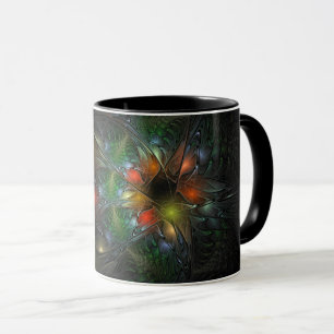 Caneca Flores de fantasia fractal suaves e tenra