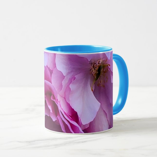 Caneca Flores De Flor De Cereja Rosa (Frente Esquerda)
