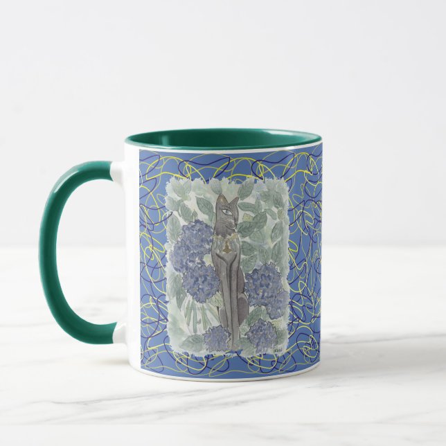 Caneca Flores De Hidrangea Em Bast Amidst (Esquerda)
