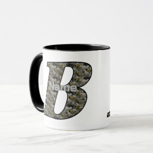 Caneca Flores de Hortênsia com Inicial de Monograma Perso