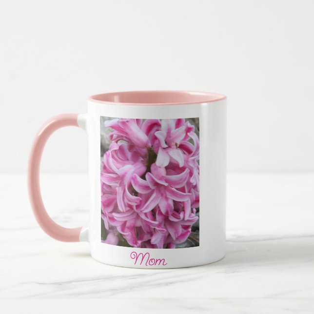 Caneca Flores de Hyacinth Rosa Mamãe Mug (Esquerda)