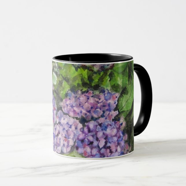 Caneca Flores de Hydrangea (Frente Esquerda)