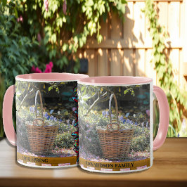 Caneca Flores de jardim Amor família primavera