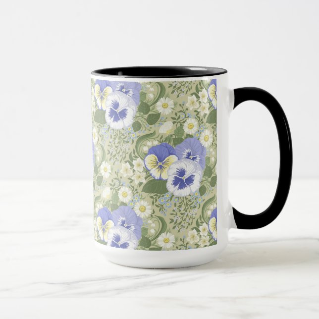 Caneca Flores de Jardim de Primavera na sálvia (Direita)