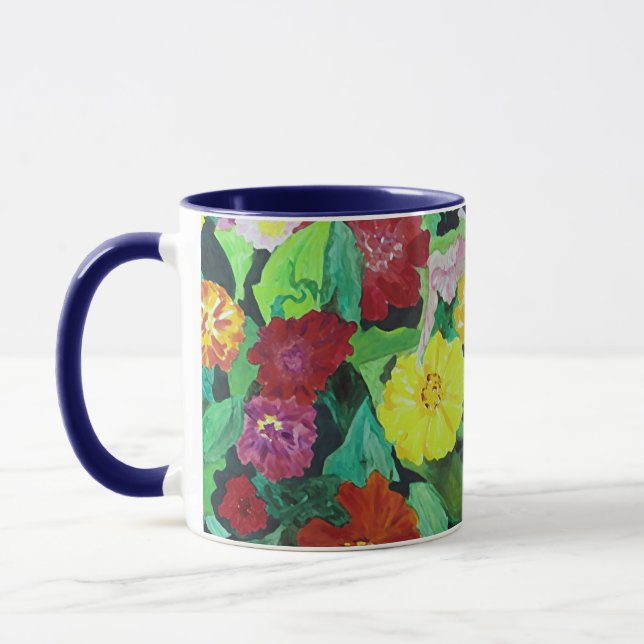Caneca Flores De Láteas De Pintura De Café (Esquerda)